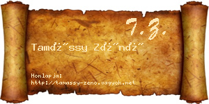 Tamássy Zénó névjegykártya